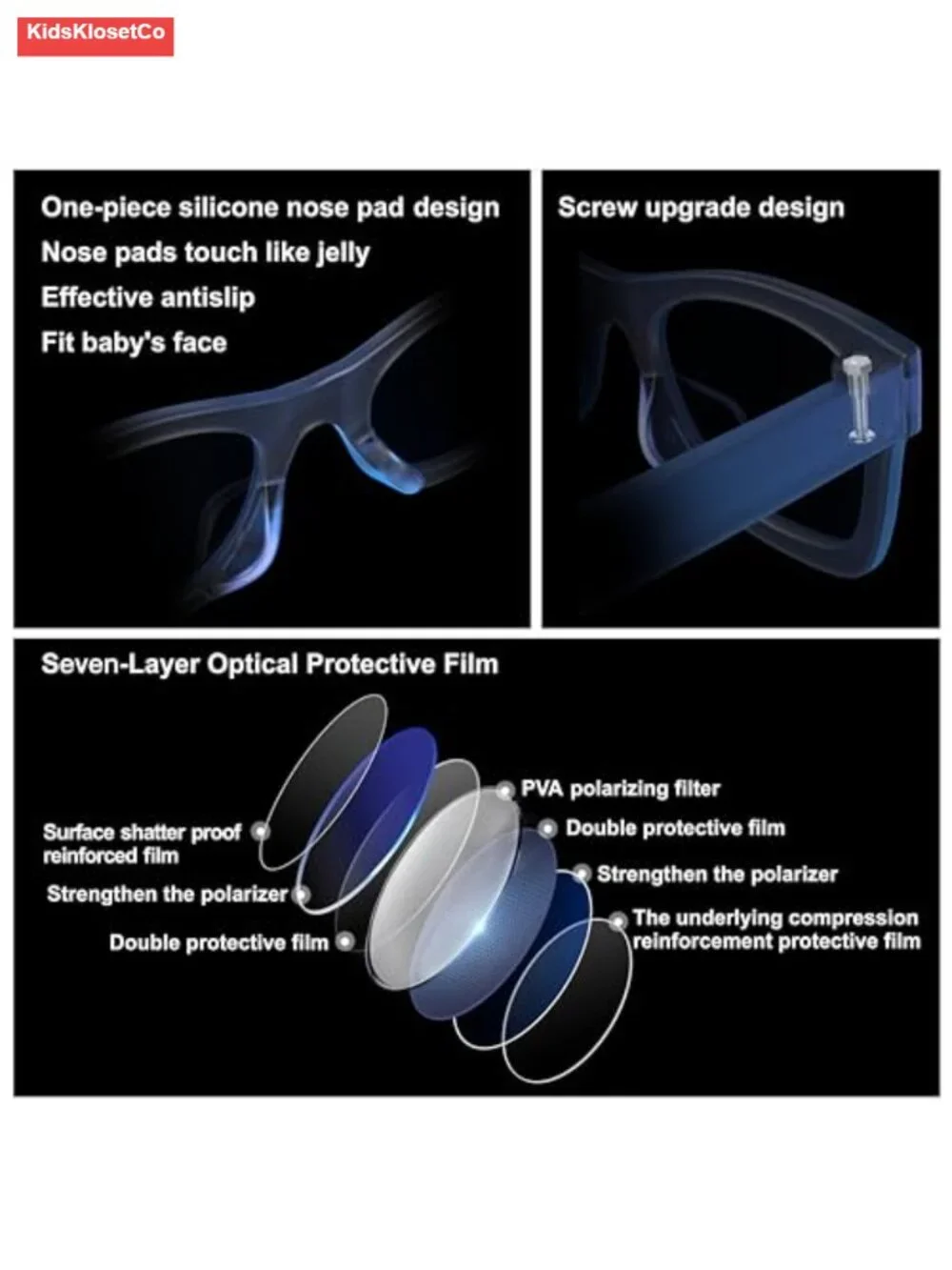 Flexible Baby Sunglasses with Strap Polarized UV Protection for Toddler